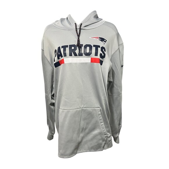 Nike NFL Patriots Dri-Fit Hoodie Sz XXL Gray Mens On Field Apparel Pullover Kang - Picture 1 of 8